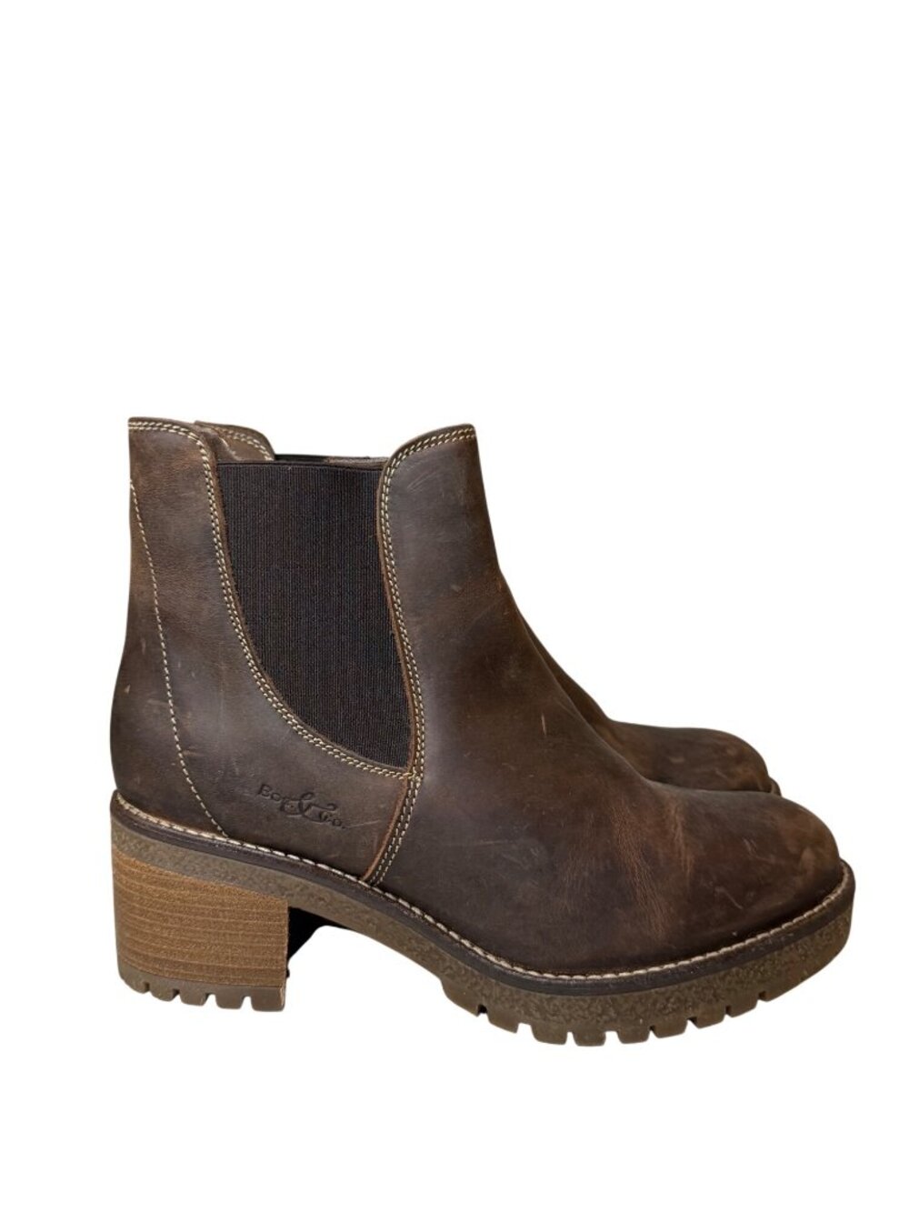 Bos. & Co. Mass Waterproof Chelsea Bootie Espresso Dark Brown Size 39 Lug Sole Z